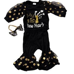 Infant Baby Size 0-3 Month First New Year’s Eve Outfit